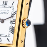 1990's Era Cartier Tank Must De 18k Yellow Gold Plated over Sterling Silver Watch (# 14956)