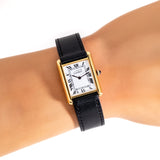 1990's Era Cartier Tank Must De 18k Yellow Gold Plated over Sterling Silver Watch (# 14956)