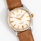 vintage rolex op two tone ww, on its back