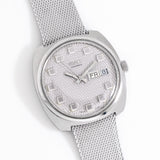 1960's Vintage Wyler Incaflex Day Date Guilloché Dial Ref. 1-4105 Watch in Stainless Steel (# 14962)