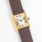 1990's Cartier Tank Must De 18k Yellow Gold Plated Watch (# 14963)