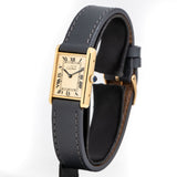 1990's Cartier Tank Must De 18k Yellow Gold Plated over Sterling Silver Watch (# 15759)