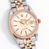 vintage rolex datejust ww, on its back
