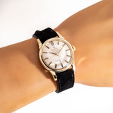 vintage omega constellation crosshair ww, wrist shot close up