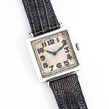 1909 Vintage Longines Square-Shaped Sterling Silver Watch (#14630)