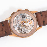 1950's Vintage Chronographe Suisse 2-Register Chronograph 18k Rose Gold Watch (# 14991)