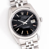 vintage rolex datejust matte black ww, on its back
