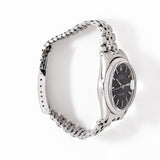 vintage rolex datejust matte black ww, case shot