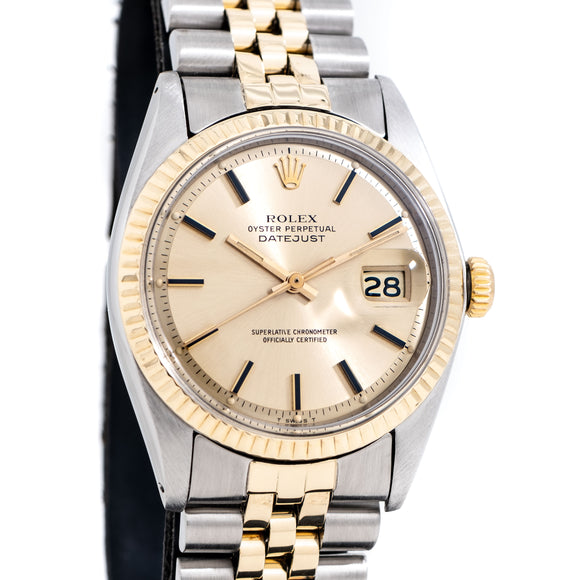 1976 Vintage Rolex Datejust Ref. 1601 Two-Tone Watch in 14k Yellow Gold & Stainless Steel (# 15000)