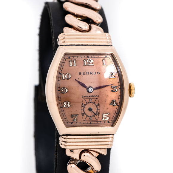 1940's Vintage Benrus 14K Rose Gold Filled Watch (# 15006)