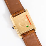 1990's Cartier Tank Must De Starry Night Dial with Box in 18k Yellow Gold Plated Sterling Silver (# 15015)