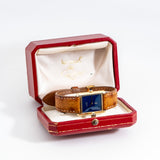 1990's Cartier Tank Must De Starry Night Dial with Box in 18k Yellow Gold Plated Sterling Silver (# 15015)