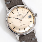 vintage omega geneve ss watch, on its back