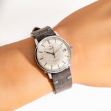 vintage omega geneve ss watch, wrist shot close up