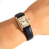 vintage cartier must de champagne ww, wrist shot close up