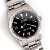 rolex explorer t series ww, on its back