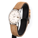 omega seamaster date ss ww, side view with crown