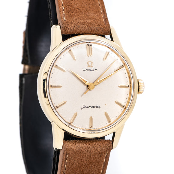 1960 Vintage Omega Seamaster Ref. 14390-2 SC Gold Capped Stainless Steel Watch (# 15039)