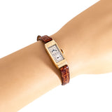 vintage bulova rectangular ww, wrist shot close up
