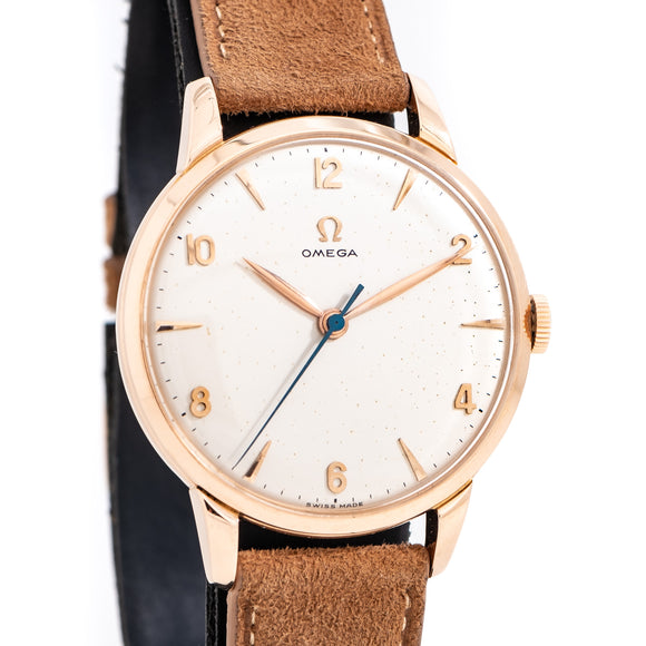 1953 Vintage Omega Oversized Ref. 2785 w/ Box & Papers, Solid 18k Rose Gold Watch (# 15043)