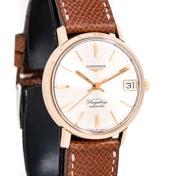 1966 Vintage Longines Flagship Ref. 3318-5 14k Rose Gold Capped Stainless Steel Watch (# 15044)