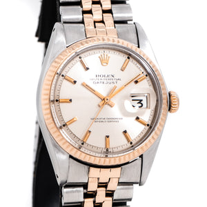 1974 Vintage Rolex Datejust Ref. 1601 Two-Tone 14k Rose Gold & Stainless Steel Watch (# 15046)