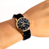 vintage zodiac moon phase ww, wrist shot close up