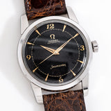 vintage omega seamaster black dial ww, on its back