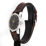 vintage omega seamaster black dial ww, side of the case with crown