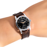 vintage omega seamaster black dial ww, wrist shot close up