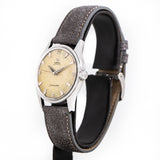 vintage omega seamaster ww, side of the case with crown view