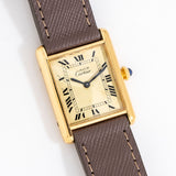 vintage cartier tank md champagne, on its back