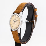 vintage omega seamaster ww, side of the case with crown angle