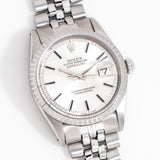 vintage rolex datejust ss, on its back