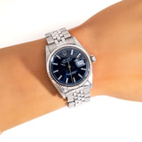 1974 Vintage Rolex Datejust Blue Dial Ref. 1601 in 14k White Gold & Stainless Steel (# 15073)