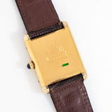 1990's Cartier Tank Must De 18k Yellow Gold Plated Sterling Silver Watch (# 15074)