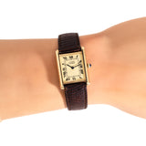 1990's Cartier Tank Must De 18k Yellow Gold Plated Sterling Silver Watch (# 15074)