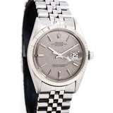 1971 Vintage Rolex Datejust Sigma Linen Dial Ref. 1601 14k White Gold & Stainless Steel Watch ( #15906)