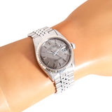1971 Vintage Rolex Datejust Sigma Linen Dial Ref. 1601 14k White Gold & Stainless Steel Watch ( #15906)