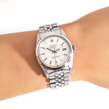 1973 Vintage Rolex Datejust Ref. 1601 Watch in 14k White Gold & Stainless Steel (# 15076)