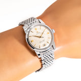 Vintage Omega Seamaster calendar ww with bracelet, wrist shot close up