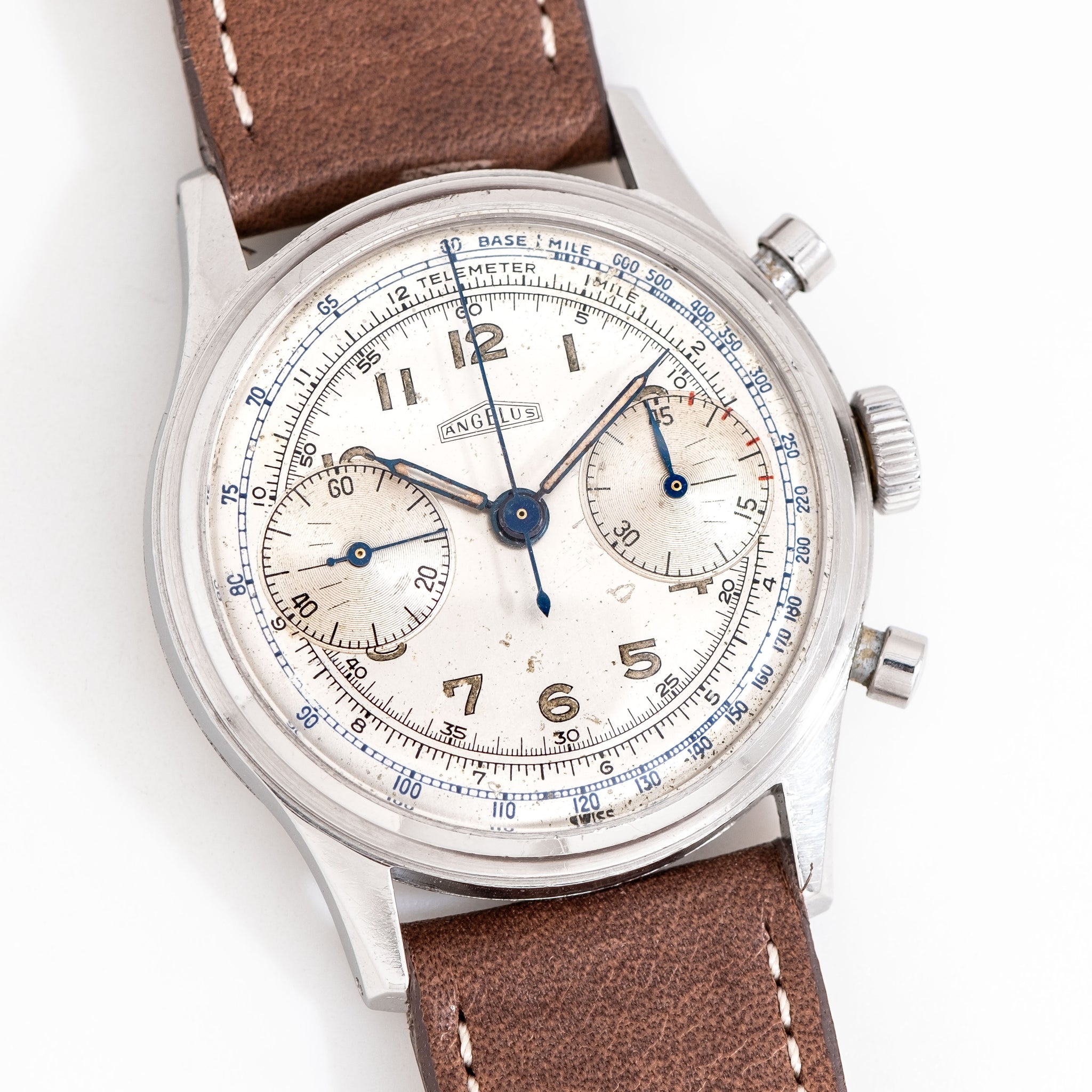 1950's Vintage Angelus Jumbo Chronograph Cal. 215 Stainless Steel