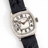 1927 Vintage Illinois Cushion-Shaped 14K White Gold Filled Watch (# 15937)