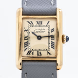 1990's Vintage Cartier Must De Ladies Sized 18k Yellow Gold Plated Sterling Silver (# 14279)