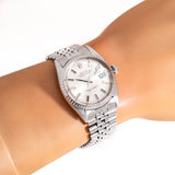 vintage rolex datejust ww, wrist shot close up