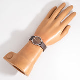 vintage Universal Geneve wood dial, wrist shot overview