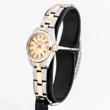 vintage rolex date automatic two tone ww, side of the case with crown