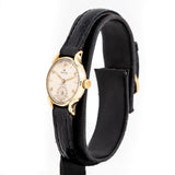 1940s rolex ladies precision yg ww, side of the case with crown view
