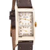1930's Vintage Gruen Rectangular Doctor's Watch in 10k Yellow Gold Filled (# 14286)