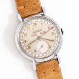 1950's Vintage LeCoultre Triple Date Stainless Steel Watch (# 15963)